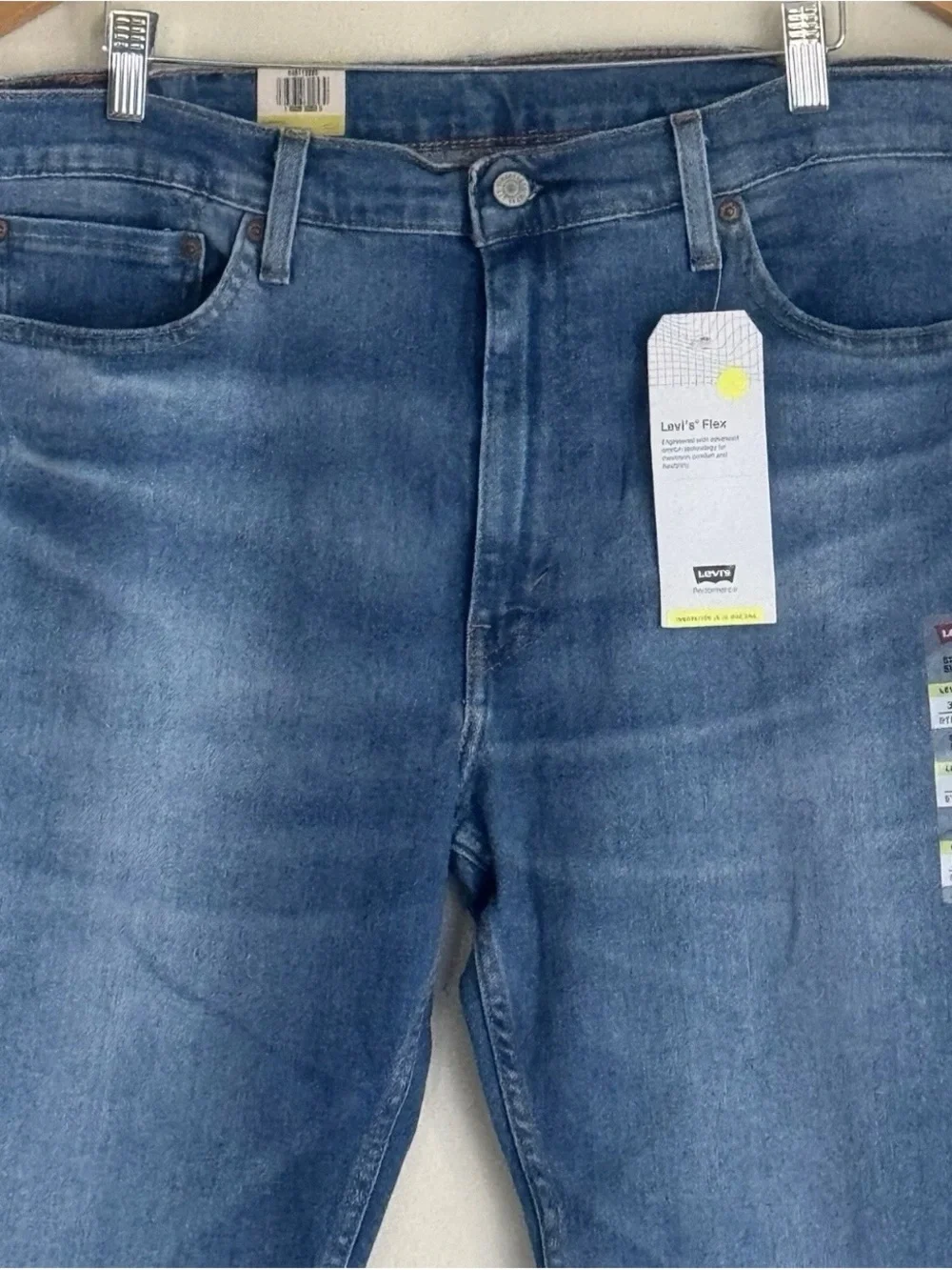 NWT Levi's Flex 511 Slim Fit Jeans Men's Size 38X30 Medium Wash Blue Denim